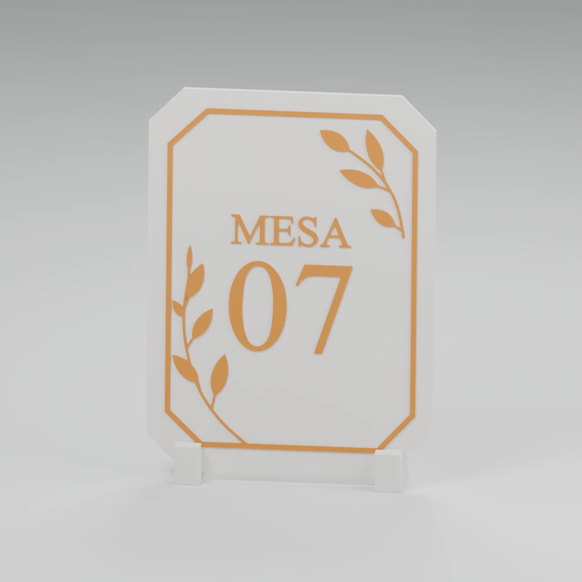 Geometric table number — digital render