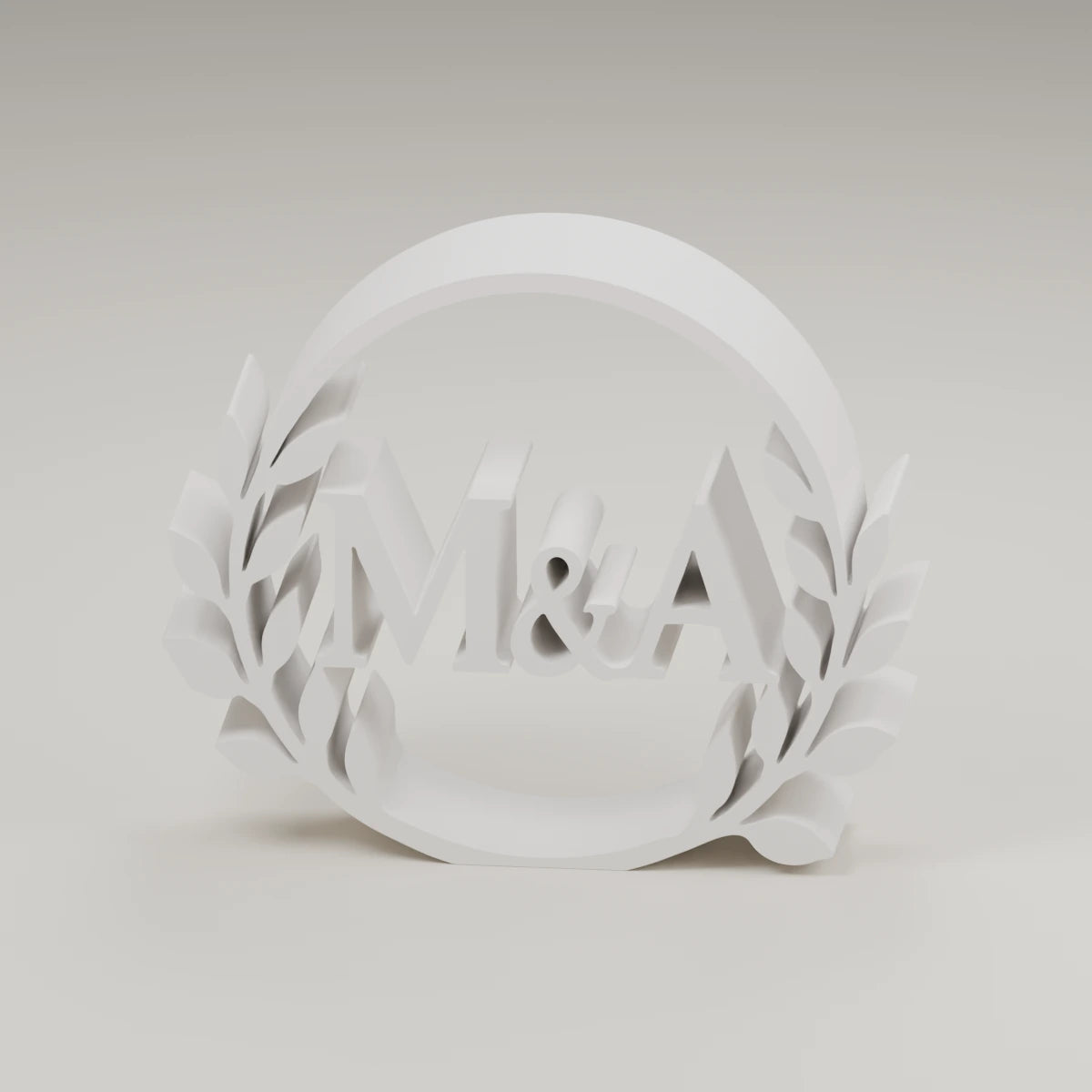 Floral Circle cake topper — digital render